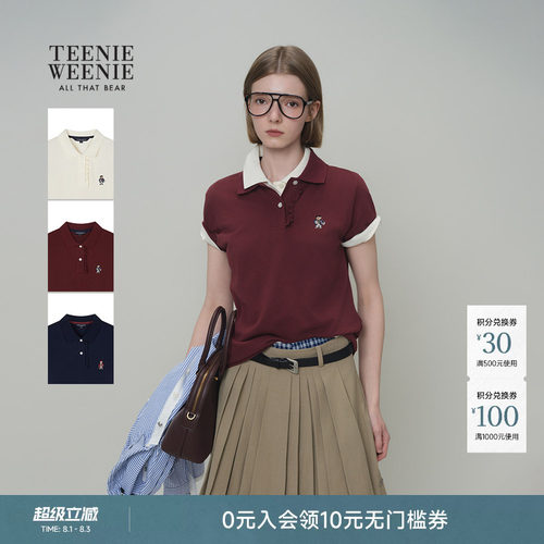 小熊女装时尚休闲短袖T恤POLO衫