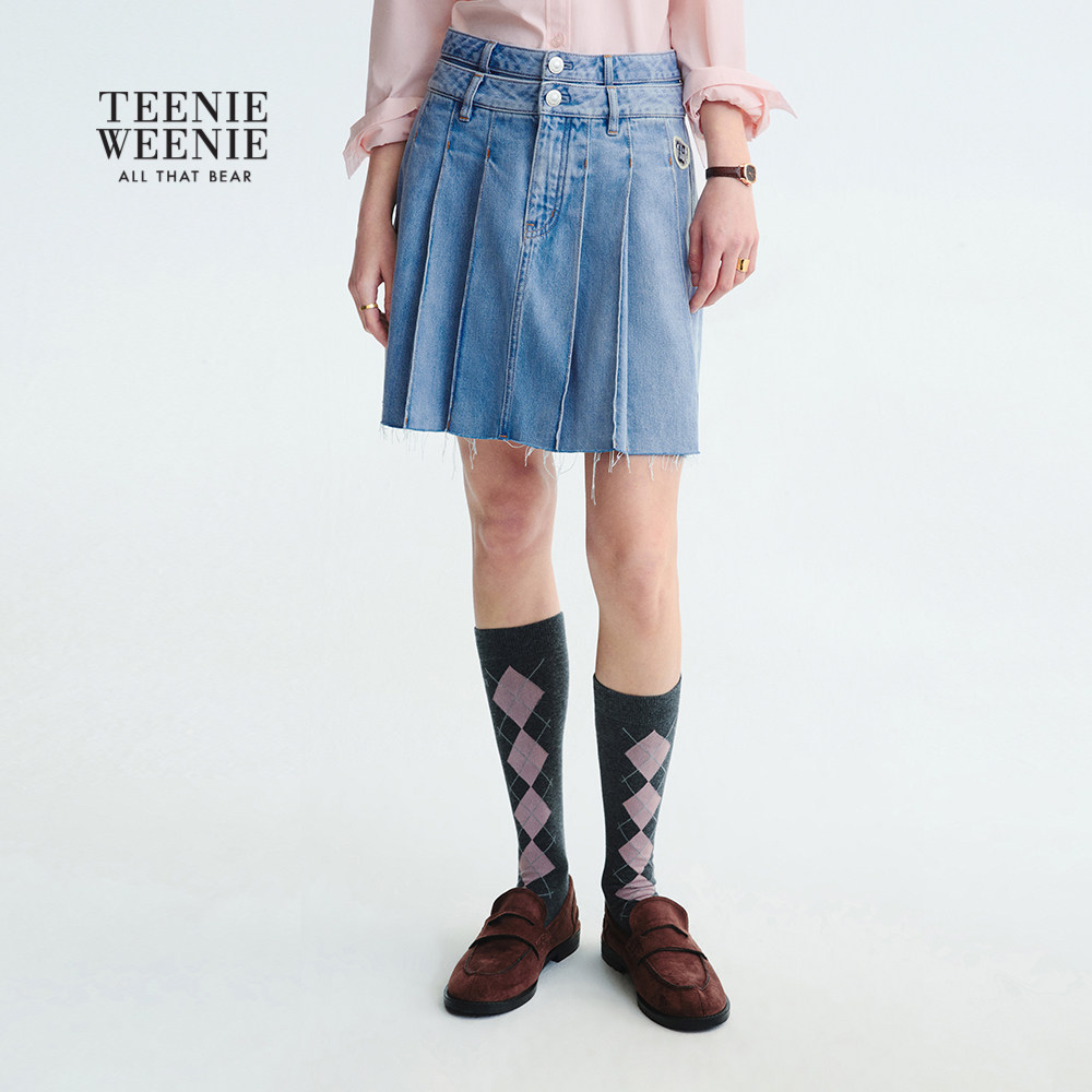 TeenieWeenie小熊女装半身裙2025秋季新款元气少女牛