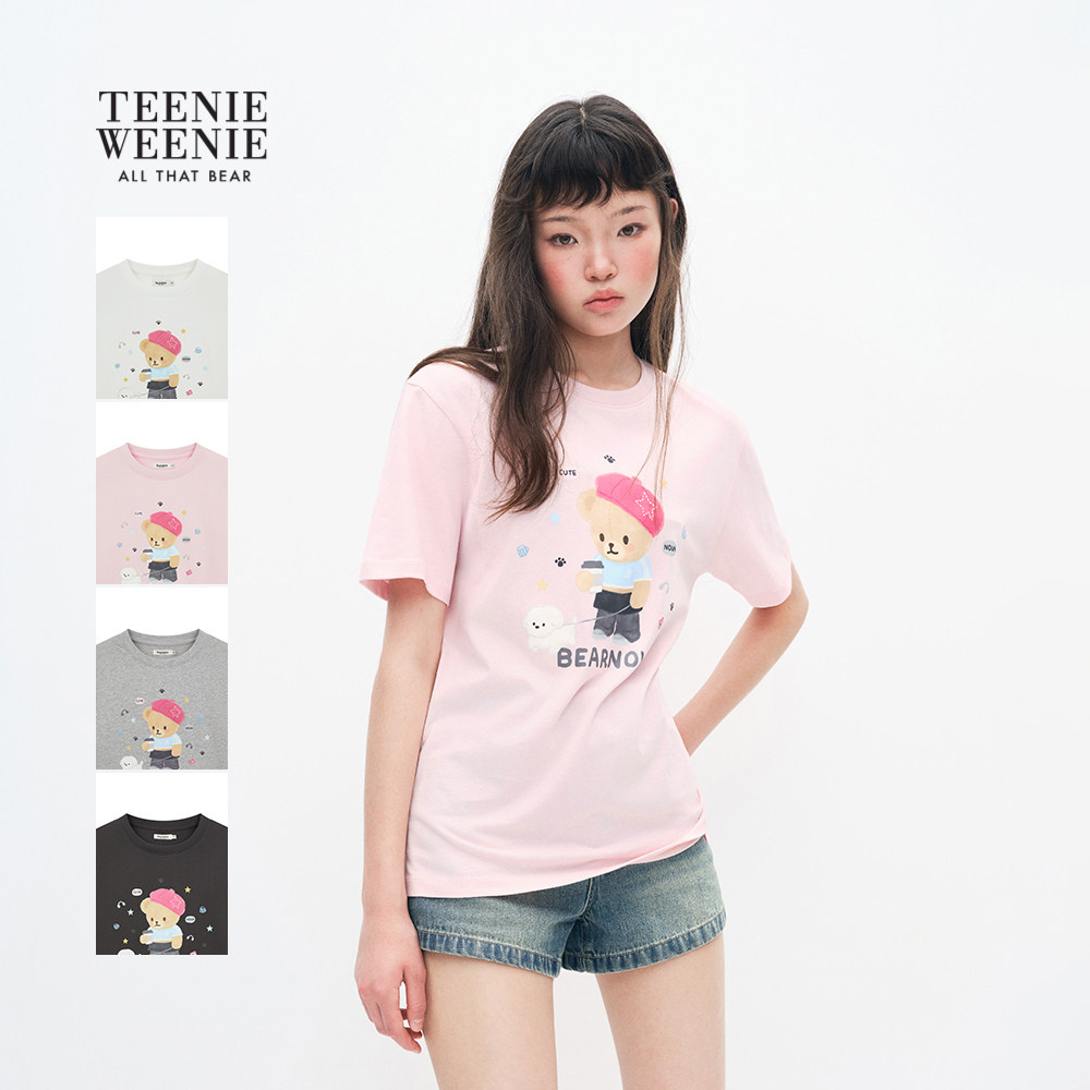TEENIEWEENIE bearnova小熊女装印花短袖T恤2026夏季新款宽松上衣