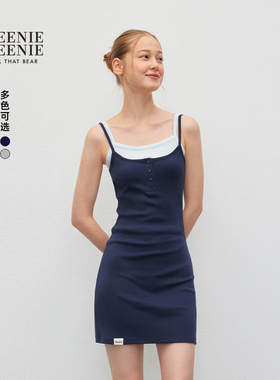 TEENIEWEENIE bearnova2025秋季新款女装简约大方修身吊带背心裙