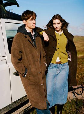 【T.W.R.C】TeenieWeenie小熊男羊绒羊毛双面呢毛呢大衣外套twrc