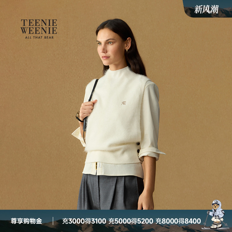 【T.W.R.C】TeenieWeenie小熊女装25冬新款柔软舒适毛织背心twrc