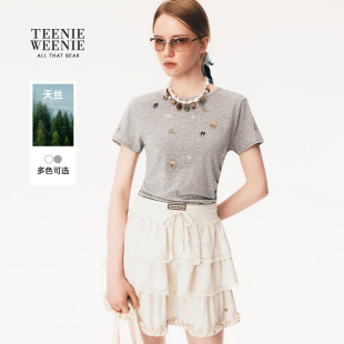 艺术感萌趣收腰抽绳刺绣短袖 新款 T恤 26春季 TeenieWeenie小熊女装
