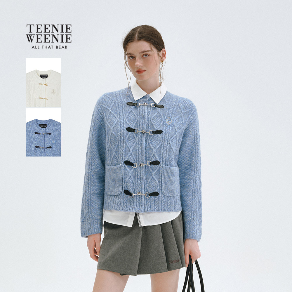 TeenieWeenie小熊女装毛针织衫2025冬新款复古优雅温