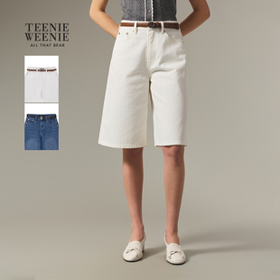 休闲风时髦舒适洗水五分裤 TeenieWeenie小熊女装 新品 26春季 牛仔裤