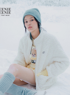 TEENIEWEENIE bearnova25冬新款女装甜酷风时髦短款仿羊羔毛外套