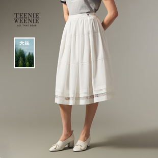 简洁气质优雅少女感蕾丝裙 新品 TeenieWeenie小熊女装 半身裙26春季