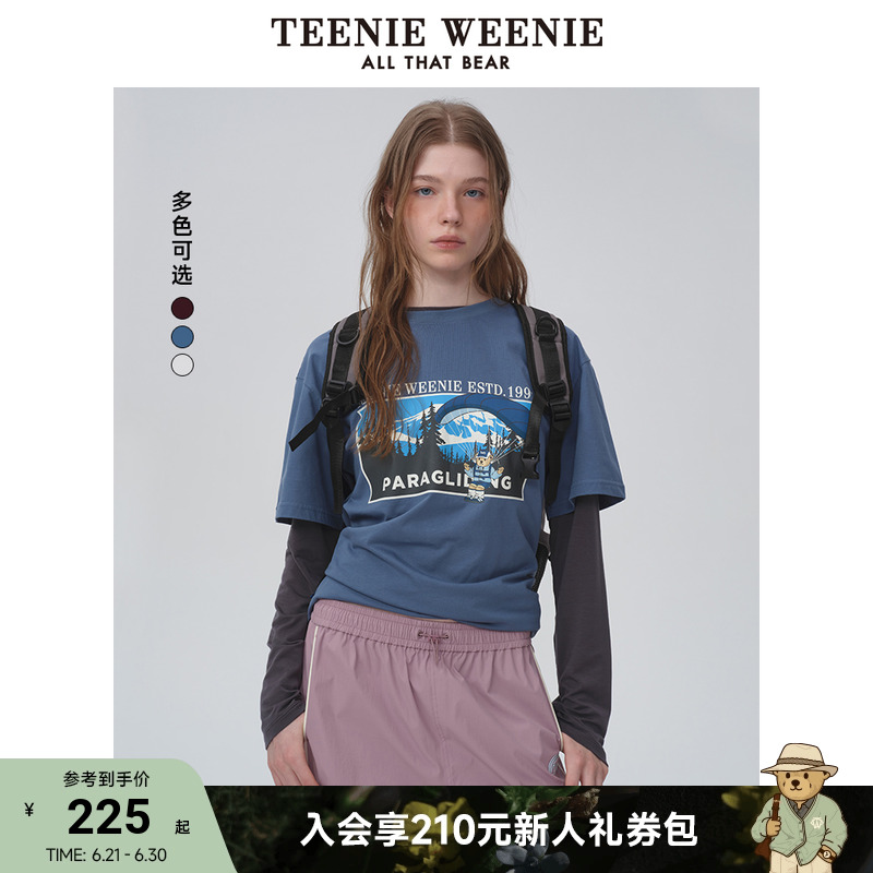 【王星越明星同款】TeenieWeenie小熊25夏新款休闲运动情侣款T恤