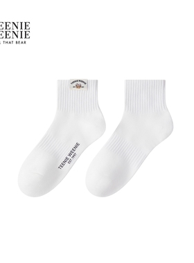 TEENIEWEENIE bearnova26春季新款女装休闲舒适萌趣刺绣字母短袜