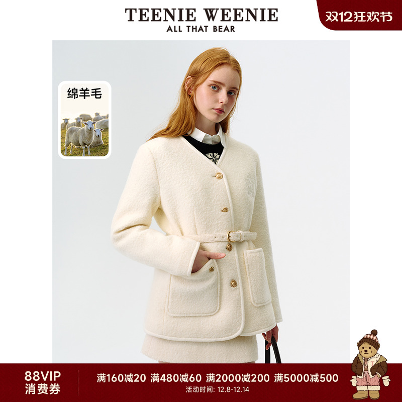 毛呢大衣TeenieWeenie小熊女装