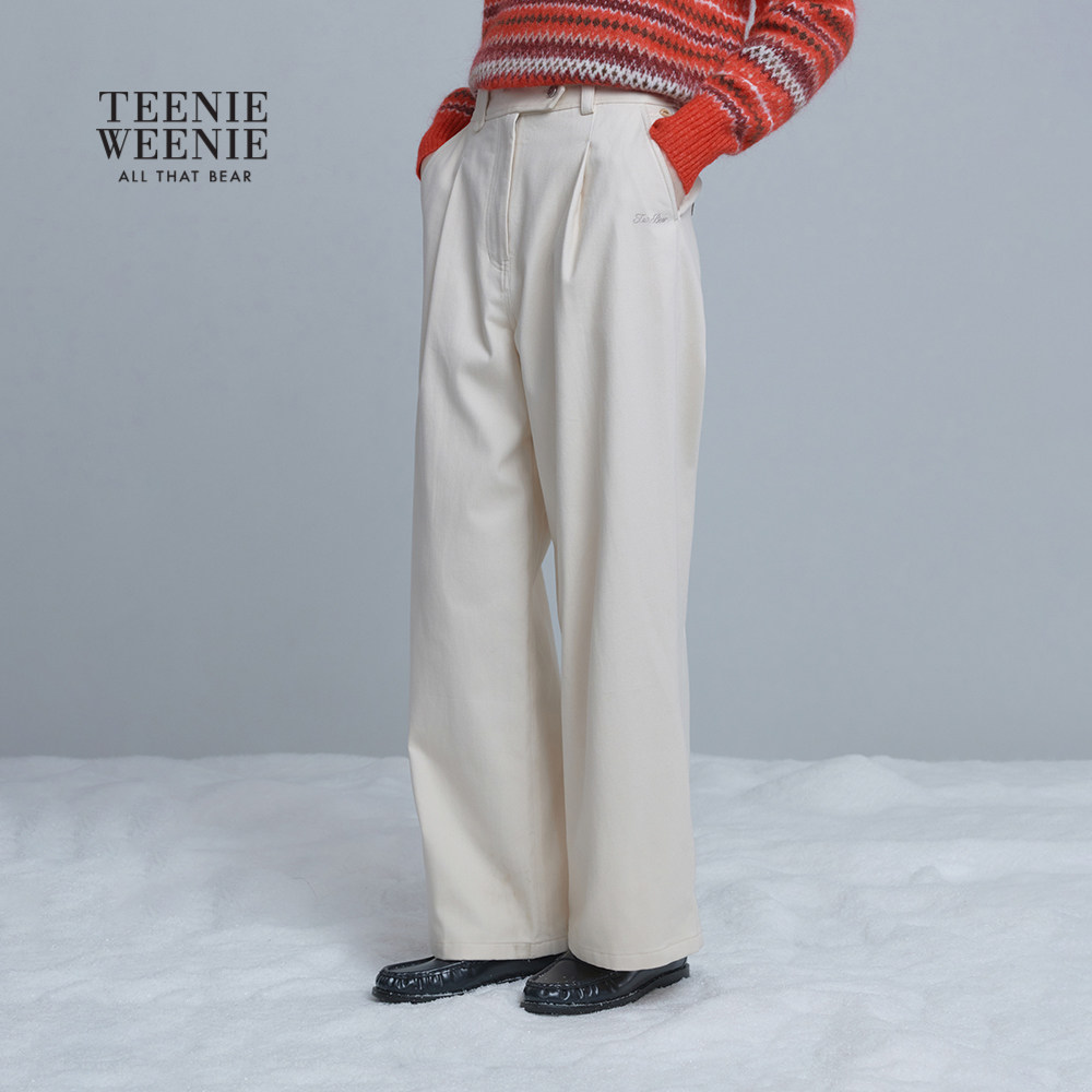 TeenieWeenie小熊女装休闲裤25年冬季新款宽松舒适松弛感高腰长裤,女装/女士精品,休闲裤,淘宝优惠券,粉丝福利购,淘宝优惠卷