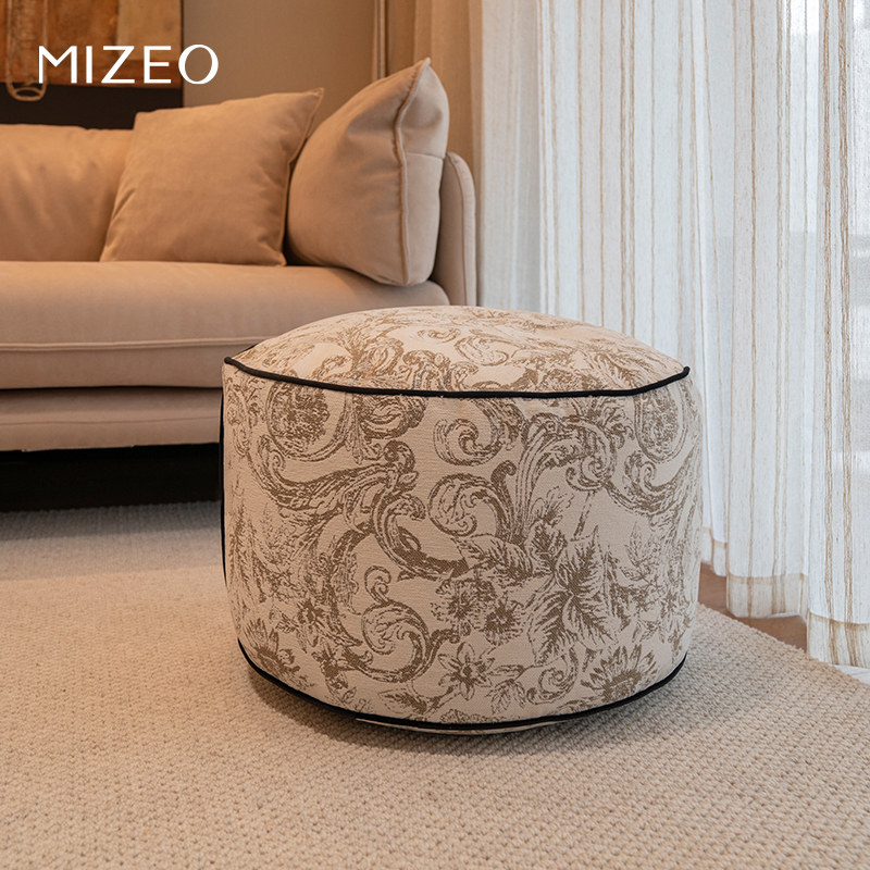 MIZEO 米卓/简约布艺蒲团坐墩客厅地毯坐包垫凳水墨刺绣懒人脚凳
