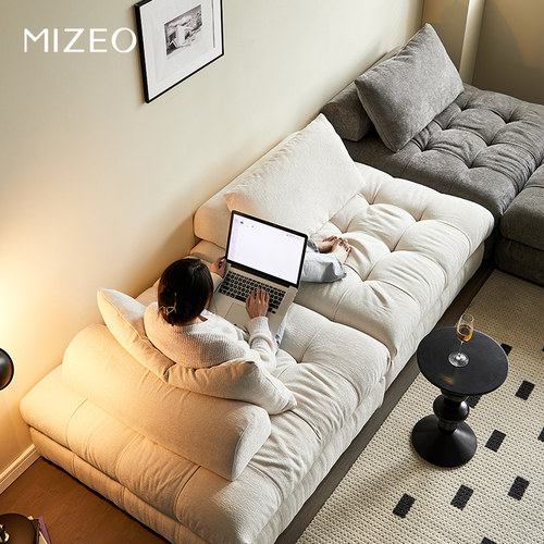 模块沙发布艺绒布任意多人组合