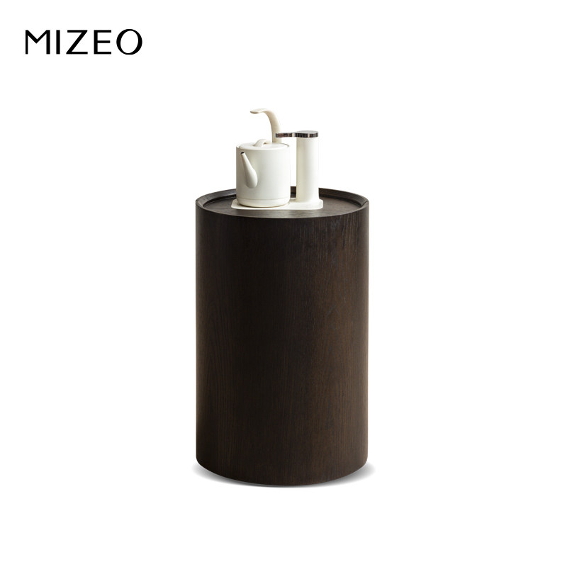 MIZEO米卓/极简白蜡木喝茶家用实木小茶台烧水一体泡茶桌子小茶几