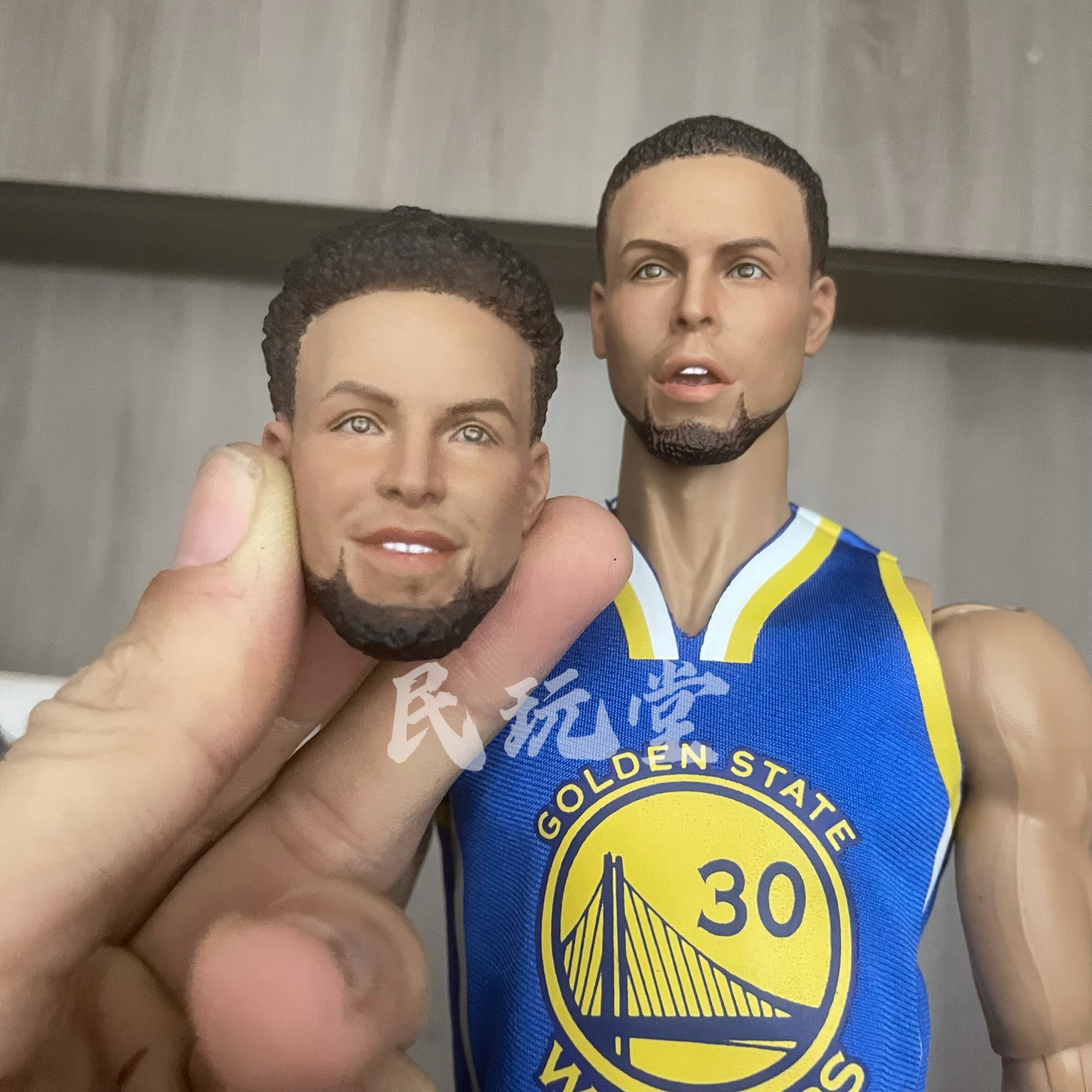 NBA球星库里兵人手办 1/6双头雕重制版 可动人偶模型摆件礼品玩偶