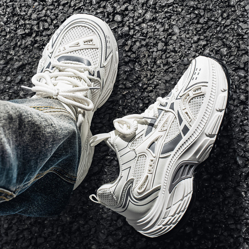 网红爆款男鞋2026春季网面运动休闲男士跑步厚底增高百搭老爹鞋男,流行男鞋,单鞋,淘宝优惠券,粉丝福利购,淘宝优惠卷