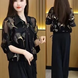 2026年夏季时尚百搭新款显瘦中年妈妈短外套民族风女士碎花防晒衣