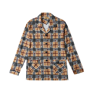 高级感格子开衫 纯棉长袖 单件上衣全棉可外穿家居服 睡衣春秋款 男士