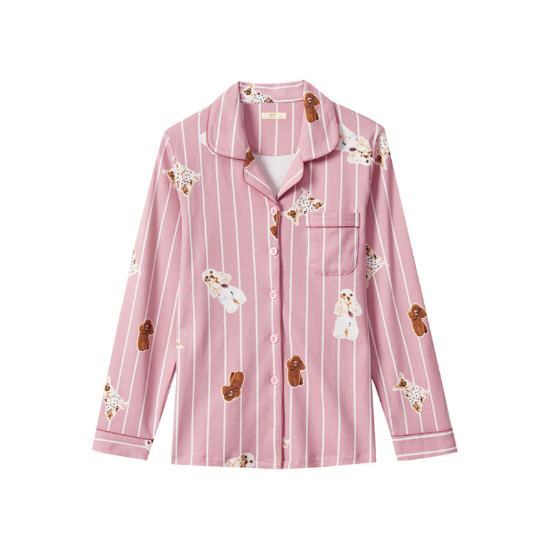 睡衣女春秋季纯棉长袖高级感2025新款大码条纹可爱单件上衣家居服,女士内衣/男士内衣/家居服,睡衣上装,淘宝优惠券,粉丝福利购,淘宝优惠卷