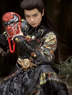 锦衣卫飞鱼服原创明制汉服男织金贴里曳撒鱼鳞甲护腕护臂甲胄盔甲