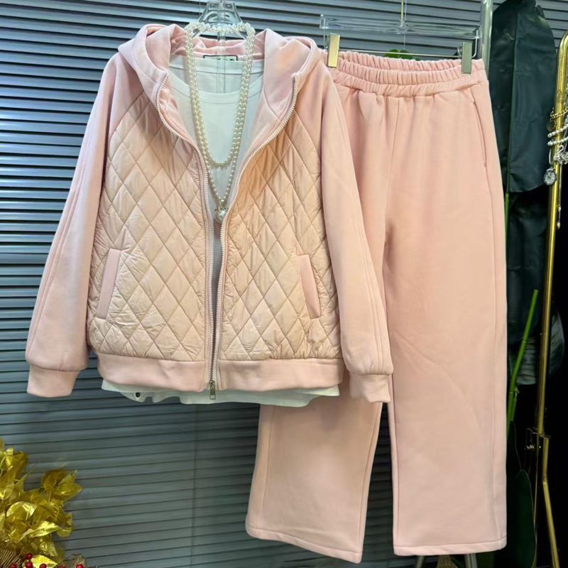 大码女装连帽卫衣套装