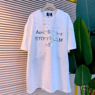 胖妹妹大码秋冬新款休闲时尚字母印花烫钻长袖T恤女韩版短袖衫潮