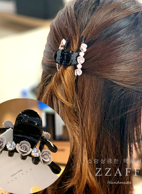 新款小花亮钻抓夹妞妞爪子头饰