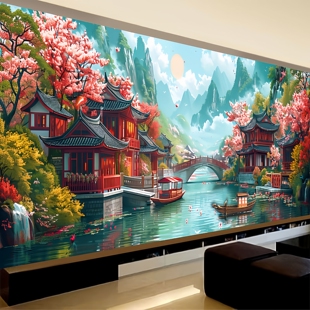 江南古韵十字绣2026年新款爆款高级感客厅高端简约忆江南水乡刺绣