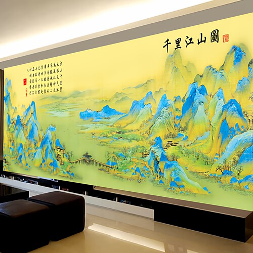 千里江山图十字绣客厅名画