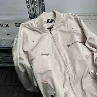 拉链潮牌设计外套机能棒球复古小众女士宽松美式 休闲街头夹克服