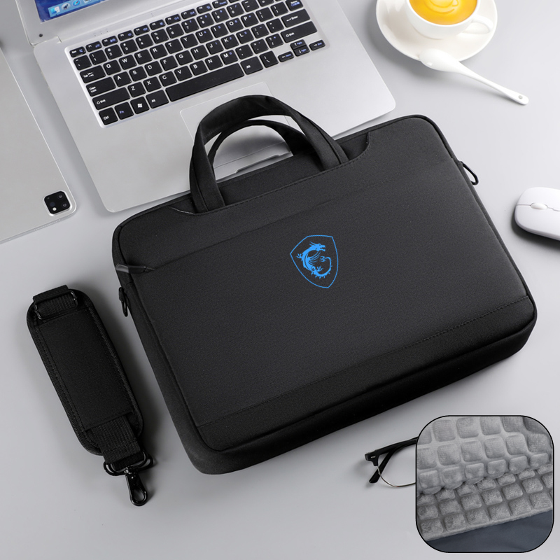 适用于微星泰坦16AI 18笔记本16寸斜跨背电脑包15.6寸GE76/77防水防震雷影15/神影17手提袋男单肩包17.3英寸