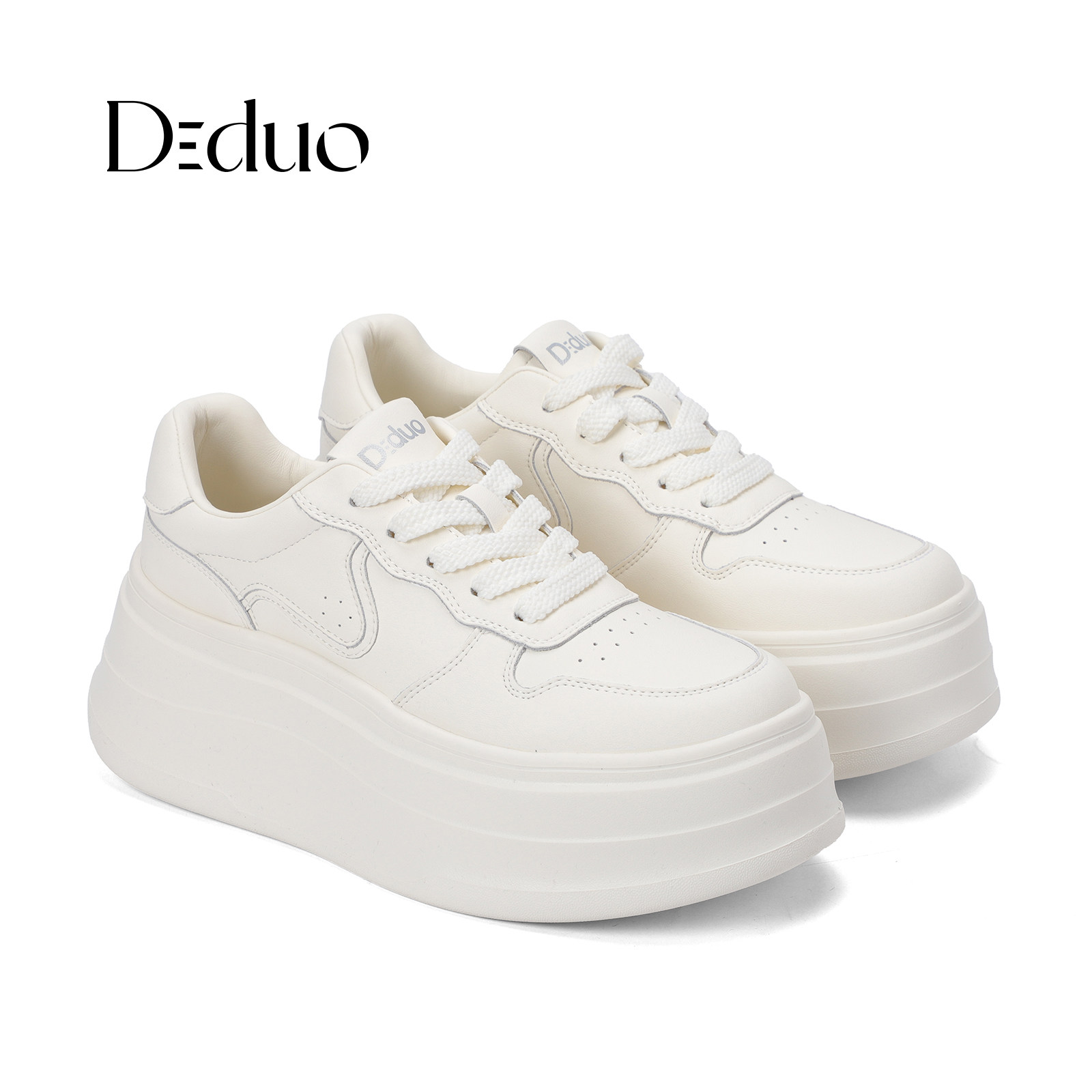 【新品】Diduo/迪朵2026厚底增高小白鞋女2026新款百搭休闲板鞋图片