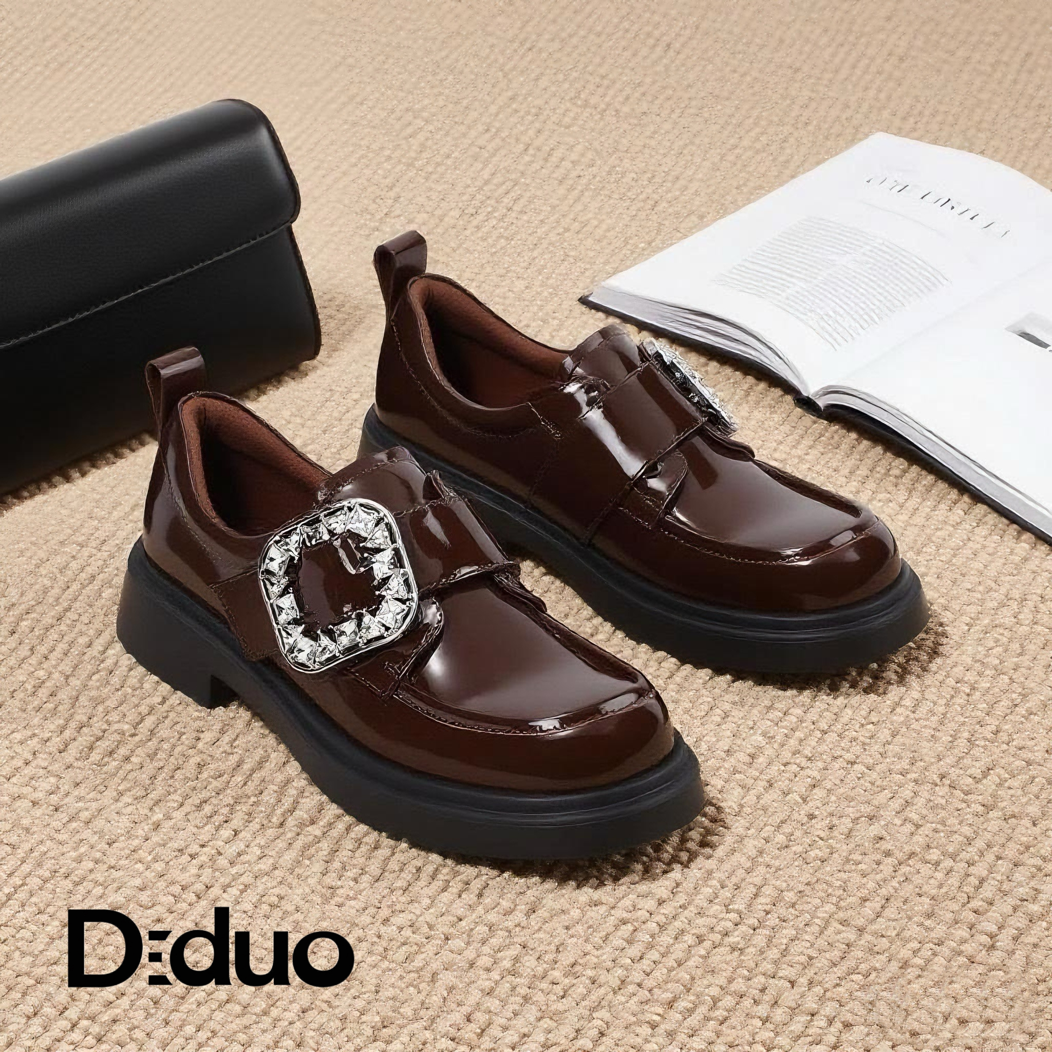 【新品】Diduo/迪朵2025春季新款乐福鞋女时尚潮流百搭休闲单鞋