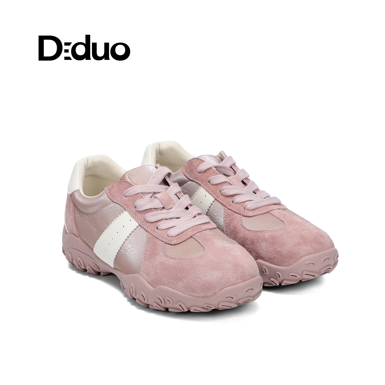 【新品】Diduo/迪朵 2025春季新款复古德训鞋女厚底阿甘鞋休闲鞋