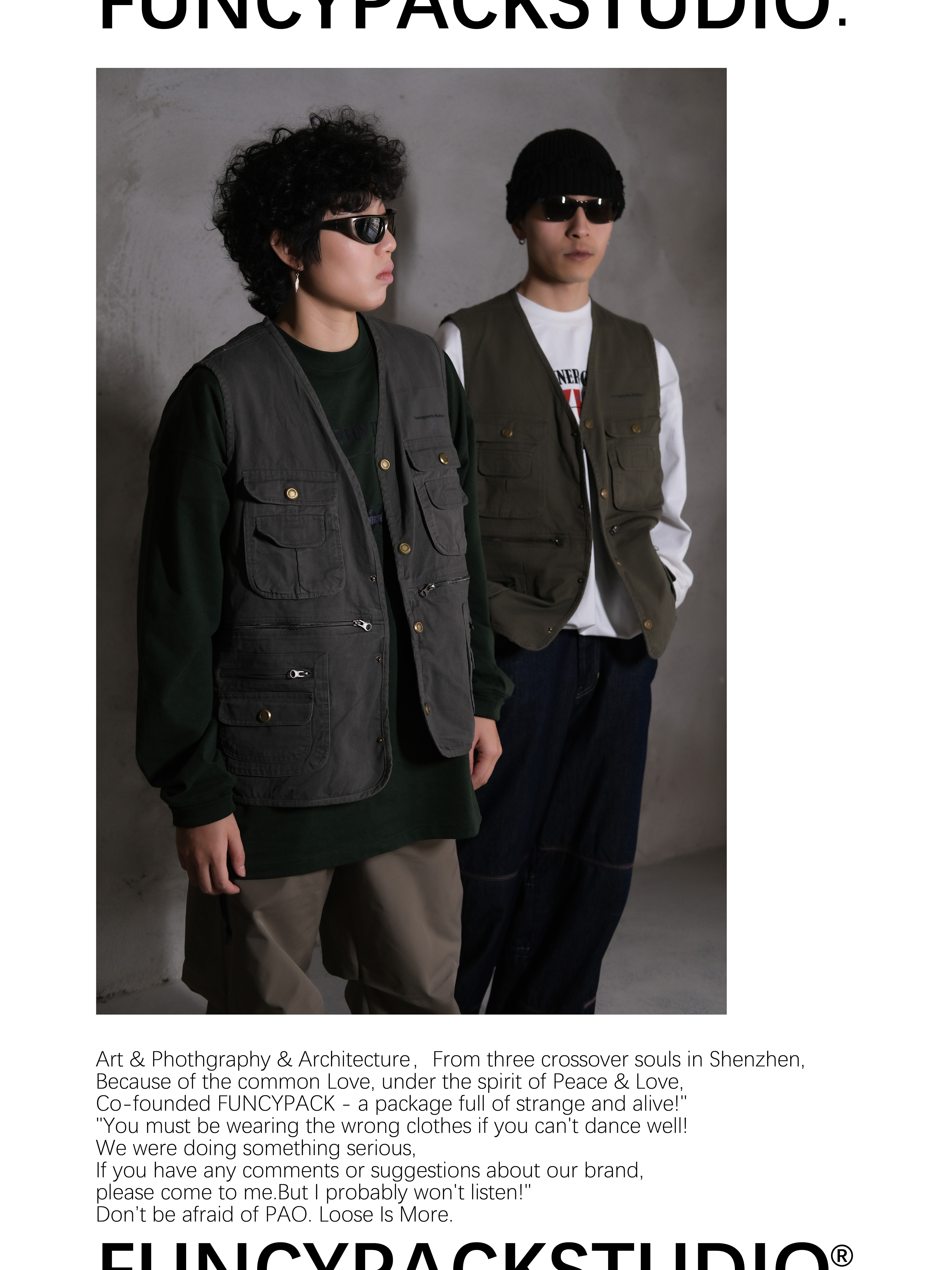 FUNCYPACK潮人日常小心机穿搭休闲复古宽松多口袋马甲