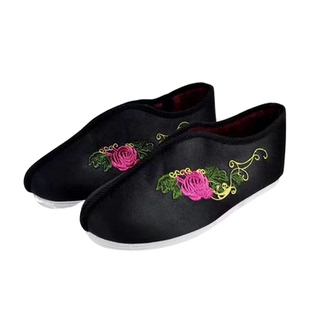 子绣莲花天梯寿衣配件临终寿冲喜白事用品 老人鞋 寿鞋 绣底刺绣棉鞋