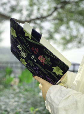 Munimhoe日本提花丛林繁花学生文艺手工手帐余白书衣A5A6定页书皮