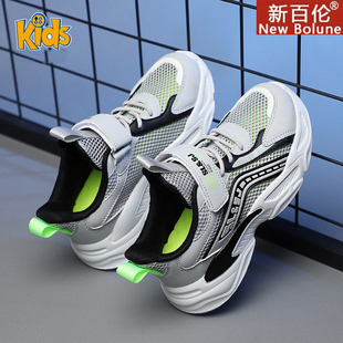 新百伦男童鞋子夏季透气网鞋2026年新款单网面儿童网眼运动鞋薄款