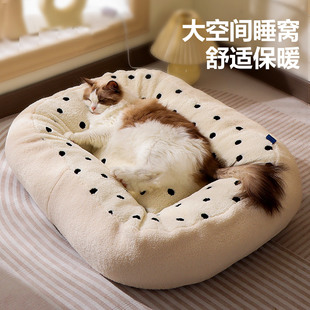 热销毛绒猫窝猫咪封闭式 保暖狗窝猫屋宠物窝 萌趣树洞凳子窝秋冬季