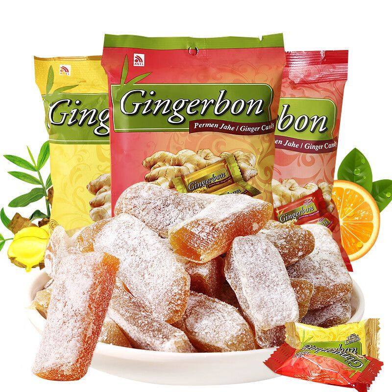 印度尼西亚进口软姜糖原味老姜汁糖125g袋果独立包装休闲零食袋装