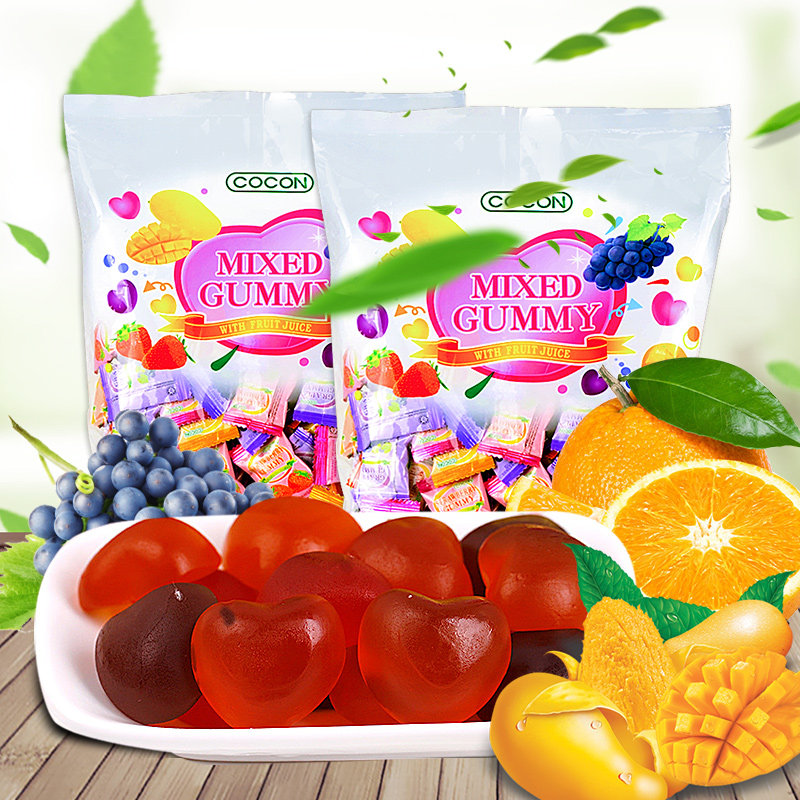 可康cocon水果汁软糖马来西亚进口结婚喜糖1000g糖果零食小吃食品