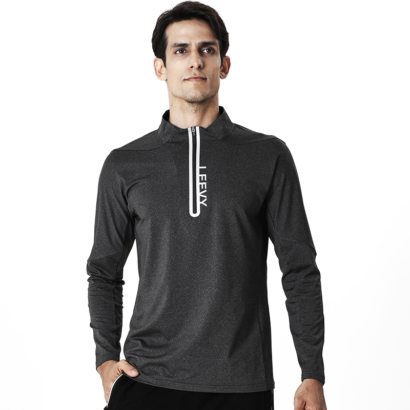 力为跑步套头衫速干修身长袖t