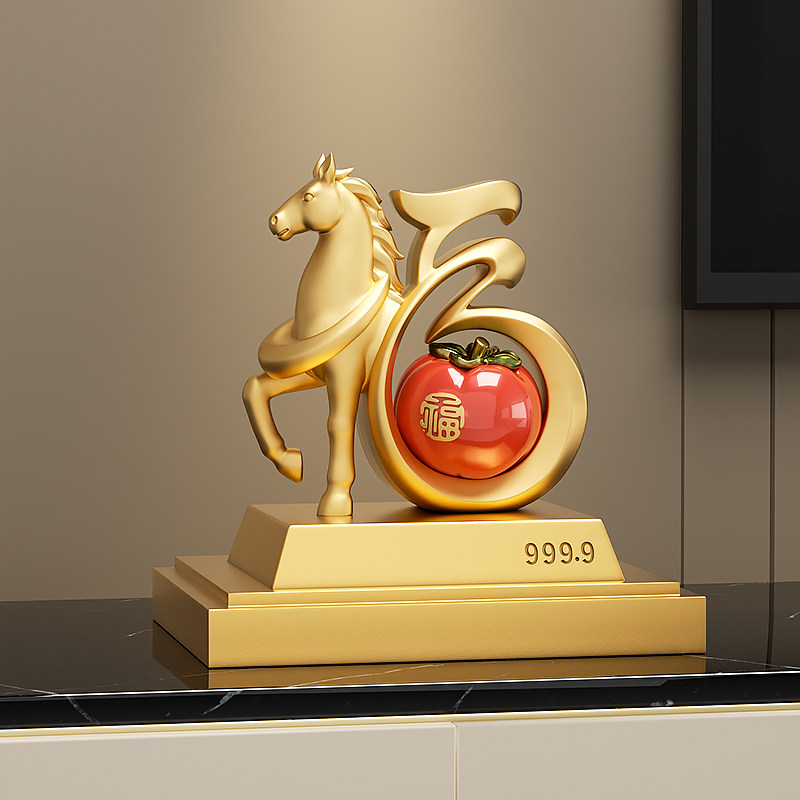 马年摆件乔迁新居礼物高级感软装新中式客厅酒柜老板办公室装饰品,家居饰品,装饰摆件,淘宝优惠券,粉丝福利购,淘宝优惠卷