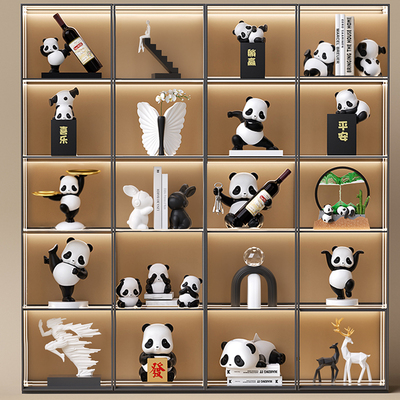 雅尊装饰现代客厅原创熊猫摆件