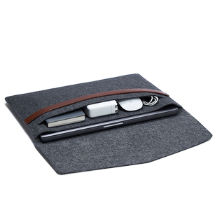 索然Macbook内胆包适用苹果Air 15 Pro14 16寸 Air13.6寸羊毛毡减震轻便笔记本电脑充电器数据线收纳袋保护套