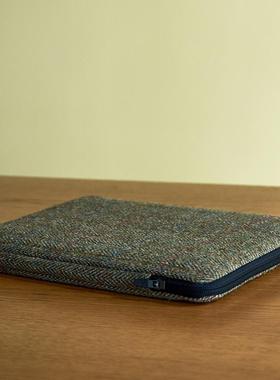 平板电脑内胆包适用iPad Pro13 11 12.9Air10.9寸10.2mini6 8.3寸可装键盘哈里斯粗花呢数据线收纳袋保护套