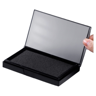 得力9864邮戳印台速干黑色盖章大号快干印油印台邮戳盖章防水不褪色字迹清晰印油邮局用跑戳环保油墨便携印台