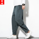 裤 春夏九分裤 子潮流 青年古风哈伦裤 男装 男士 复古中国风宽松休闲裤