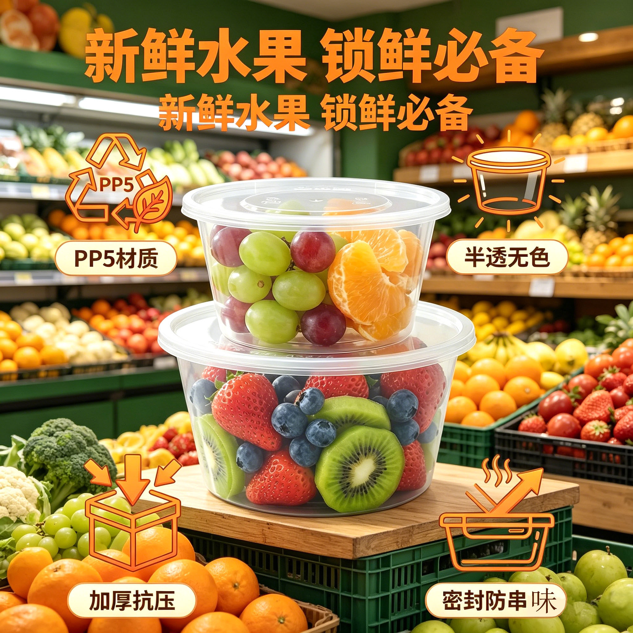 水果捞水果切碗一次性盒高透明塑