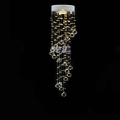 LED楼梯水晶吊灯别墅复式 楼梯间吊线螺旋转异形灯过道门厅玄关灯